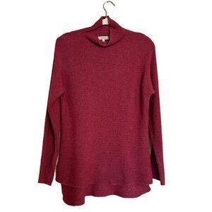 Bartolini Cashmere Woo Sweater Raspberry Pink Made in Italy Wool Sz L Old Money